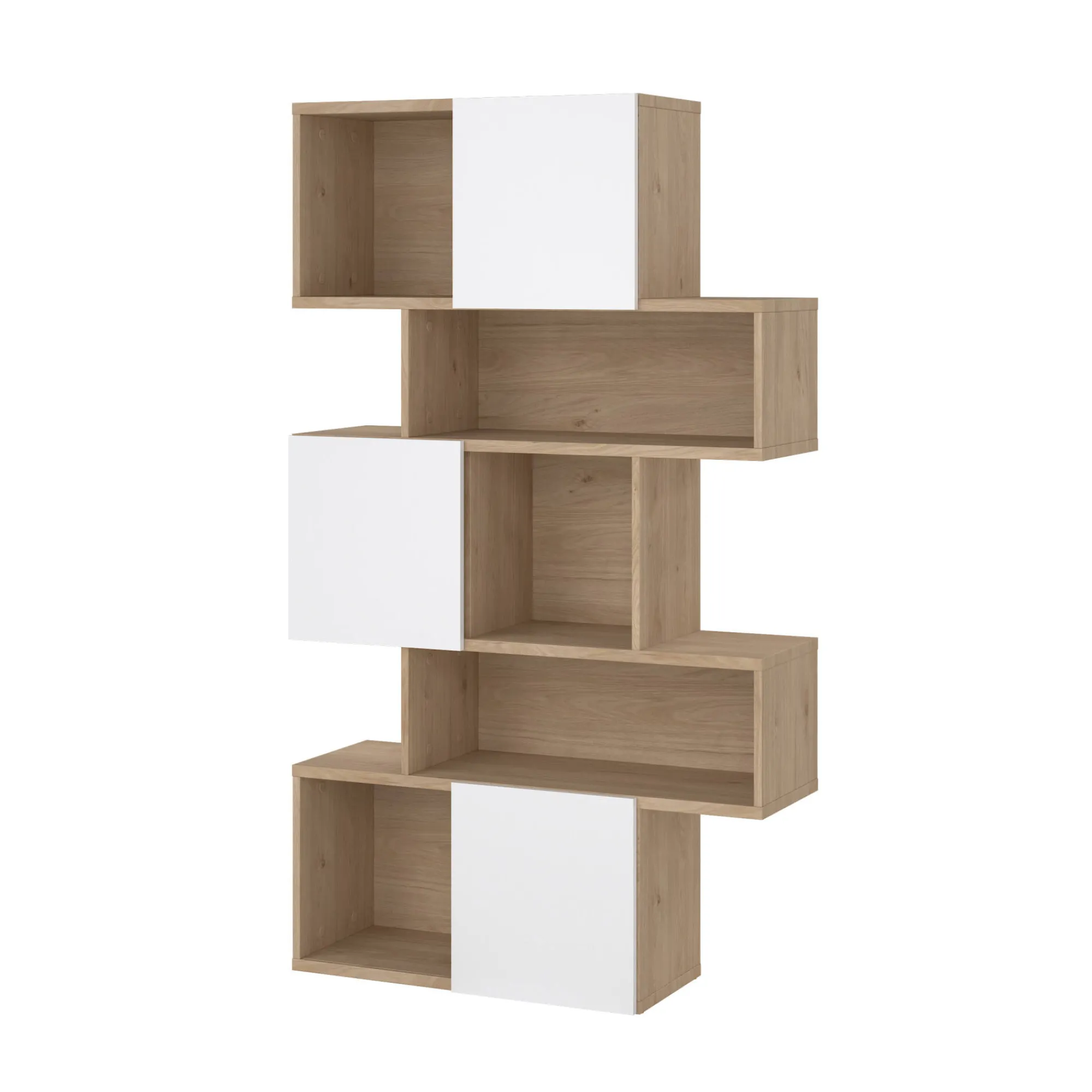 Libreria Acetosella, 32x96 h166 cm, Rovere e Bianco<Dmora Shop