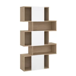 Libreria Acetosella, 32x96 h166 cm, Rovere e Bianco<Dmora Shop