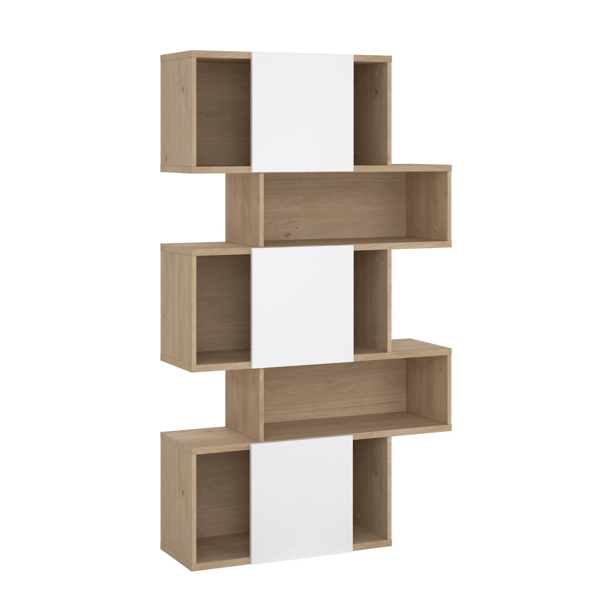 Libreria Acetosella, 32x96 h166 cm, Rovere e Bianco<Dmora Shop