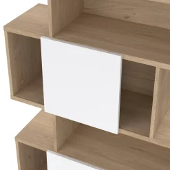 Libreria Acetosella, 32x96 h166 cm, Rovere e Bianco<Dmora Shop