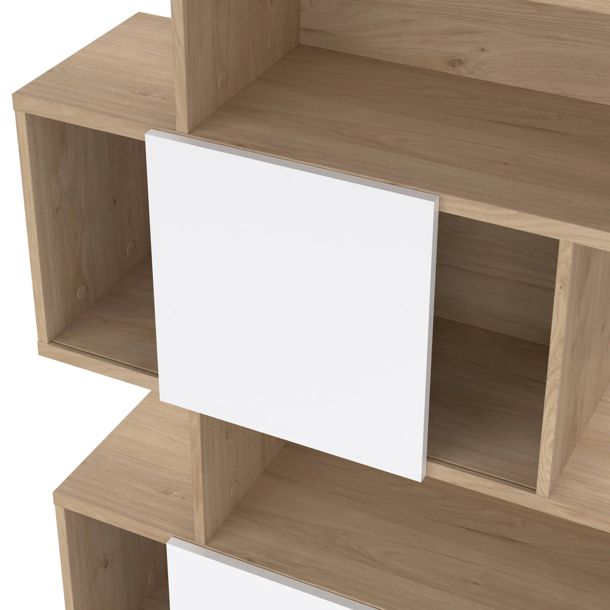 Libreria Acetosella, 32x96 h166 cm, Rovere e Bianco<Dmora Shop