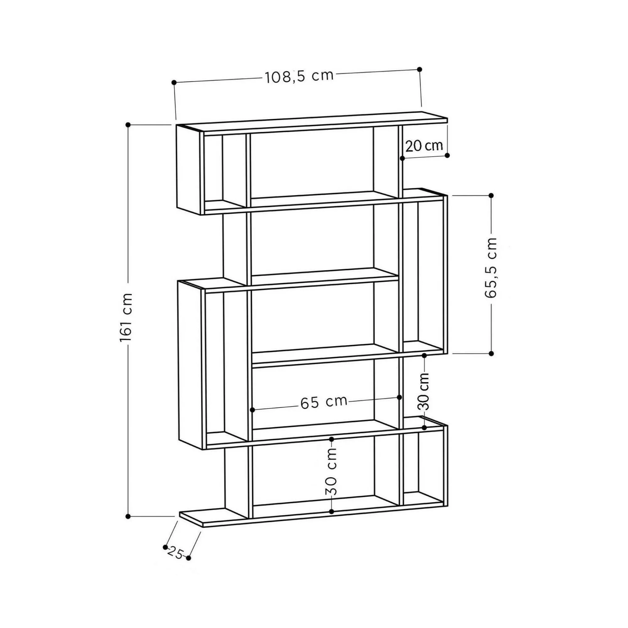 Libreria Agamermis, 110x26h161 cm, Quercia e Antracite<Dmora Flash Sale