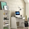 Libreria Aky, 60x30h130 cm, Bianco e Rovere<Dmora Sale