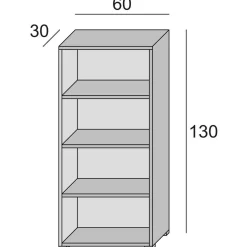 Libreria Aky, 60x30h130 cm,<Dmora Shop
