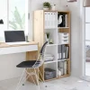 Libreria Alliers, 72x33h137 cm, Rovere effetto nodi e Bianco<Dmora Outlet