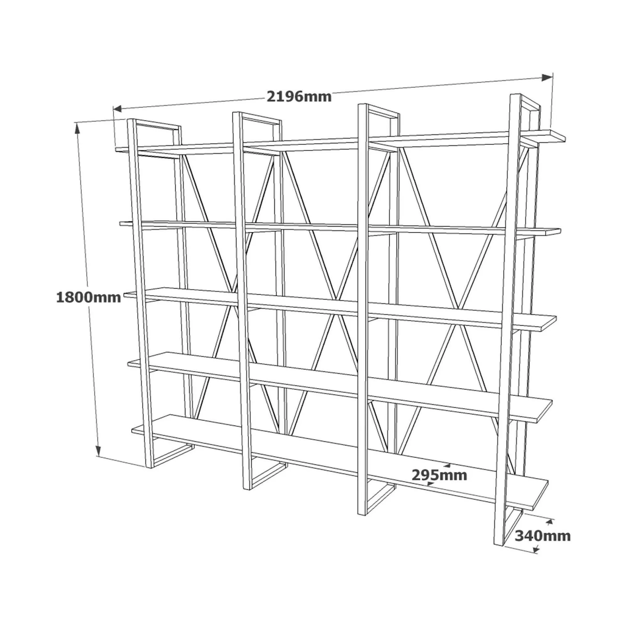 Libreria Altano, 220x34h180 cm,<Dmora Flash Sale