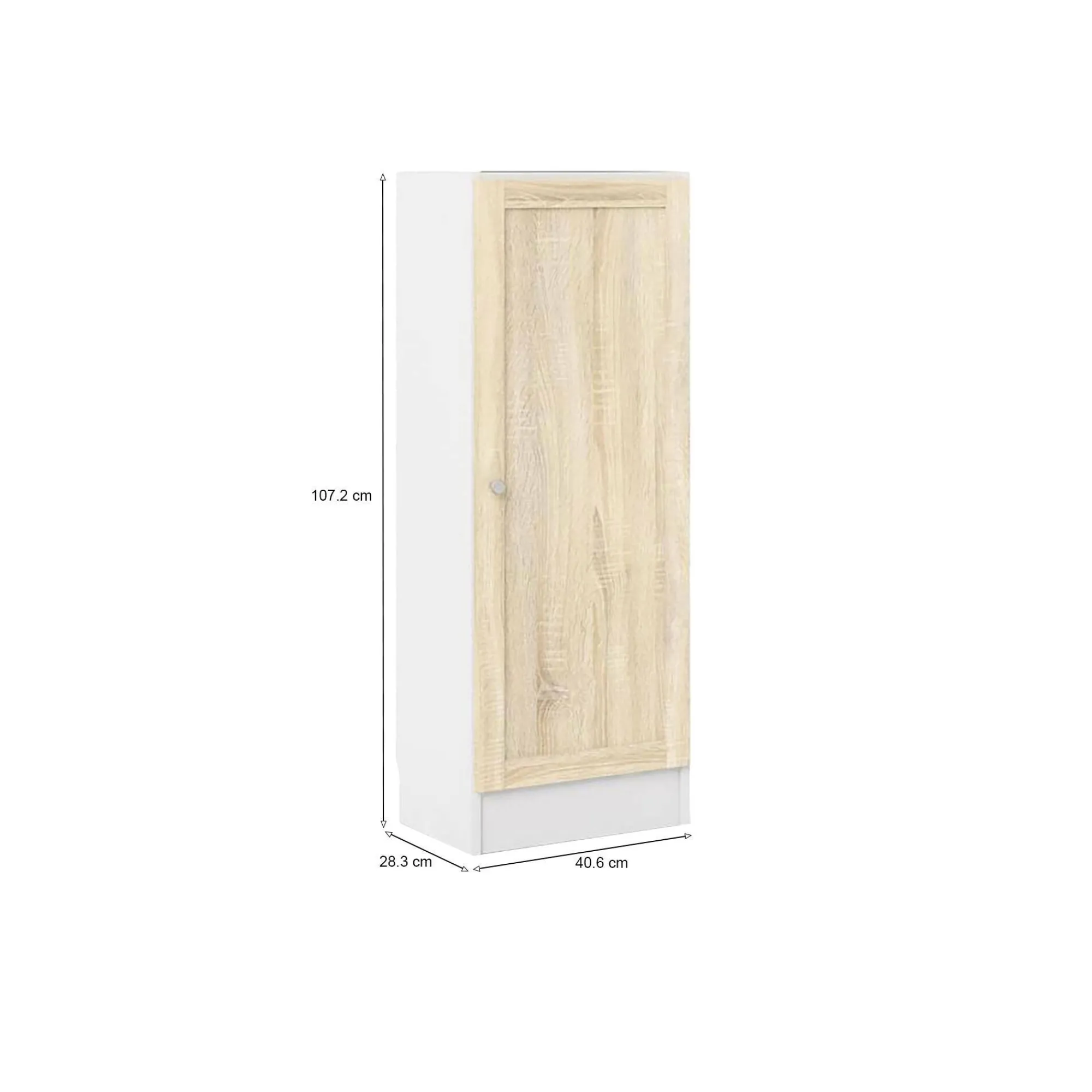 Libreria Amedee, 28x41 h107 cm, Bianco e Quercia<Dmora Shop