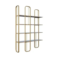 Libreria Angylla, 125x28h180 cm, Giallo<Dmora Hot