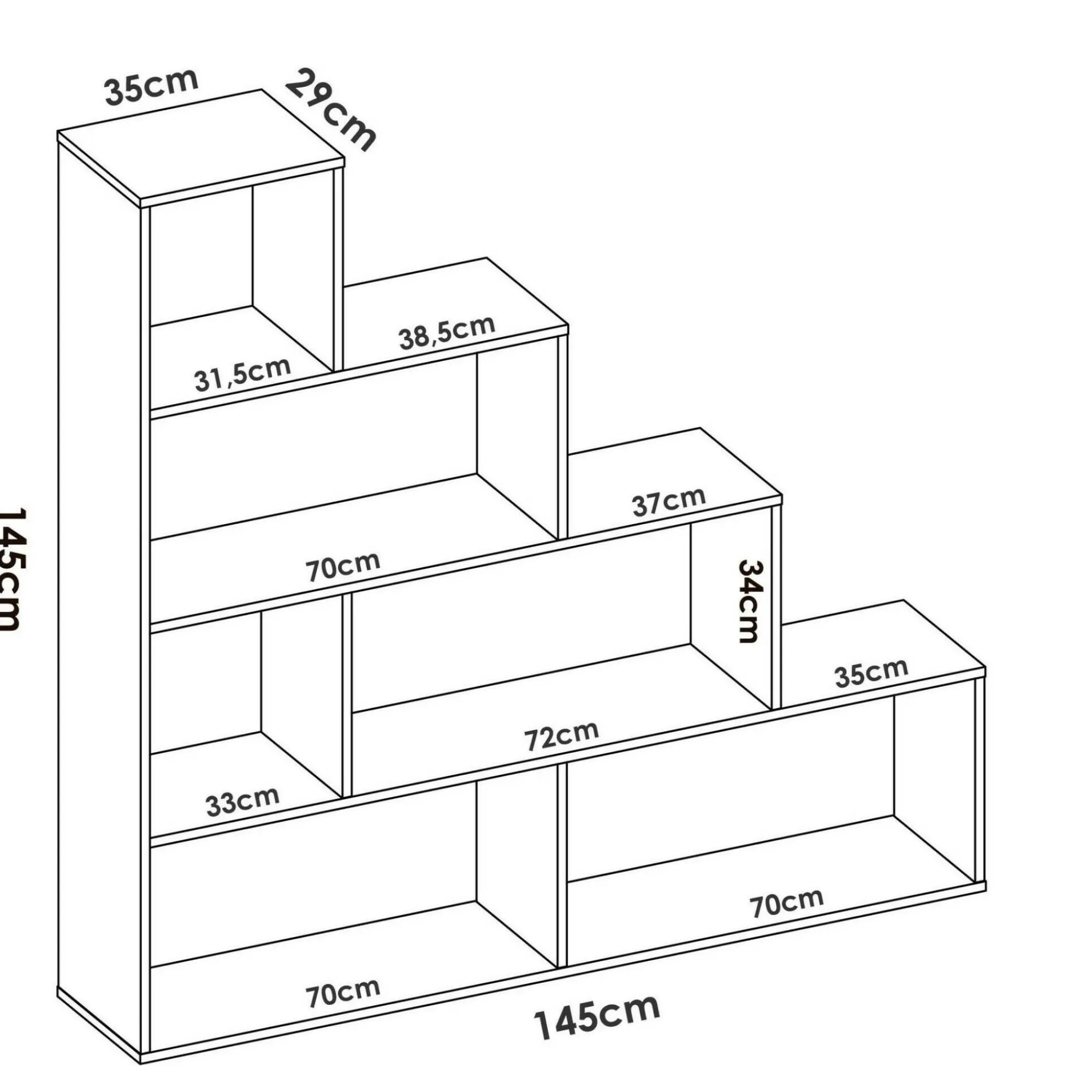 Libreria Apofi, 145x29h145 cm,<Dmora Sale