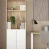 Libreria Arancio, 34x80 h205 cm, Rovere e Bianco<Dmora Best