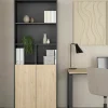 Libreria Arancio, 34x80 h205 cm, Rovere e Grigio<Dmora Best Sale
