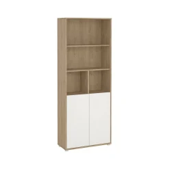 Libreria Arancio, 34x80 h205 cm, Rovere e Bianco<Dmora Best