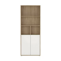 Libreria Arancio, 34x80 h205 cm, Rovere e Bianco<Dmora Best
