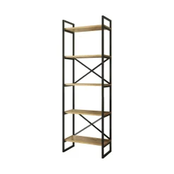 Libreria Arbus, 58x30h175 cm, Quercia e Nero<Dmora Best