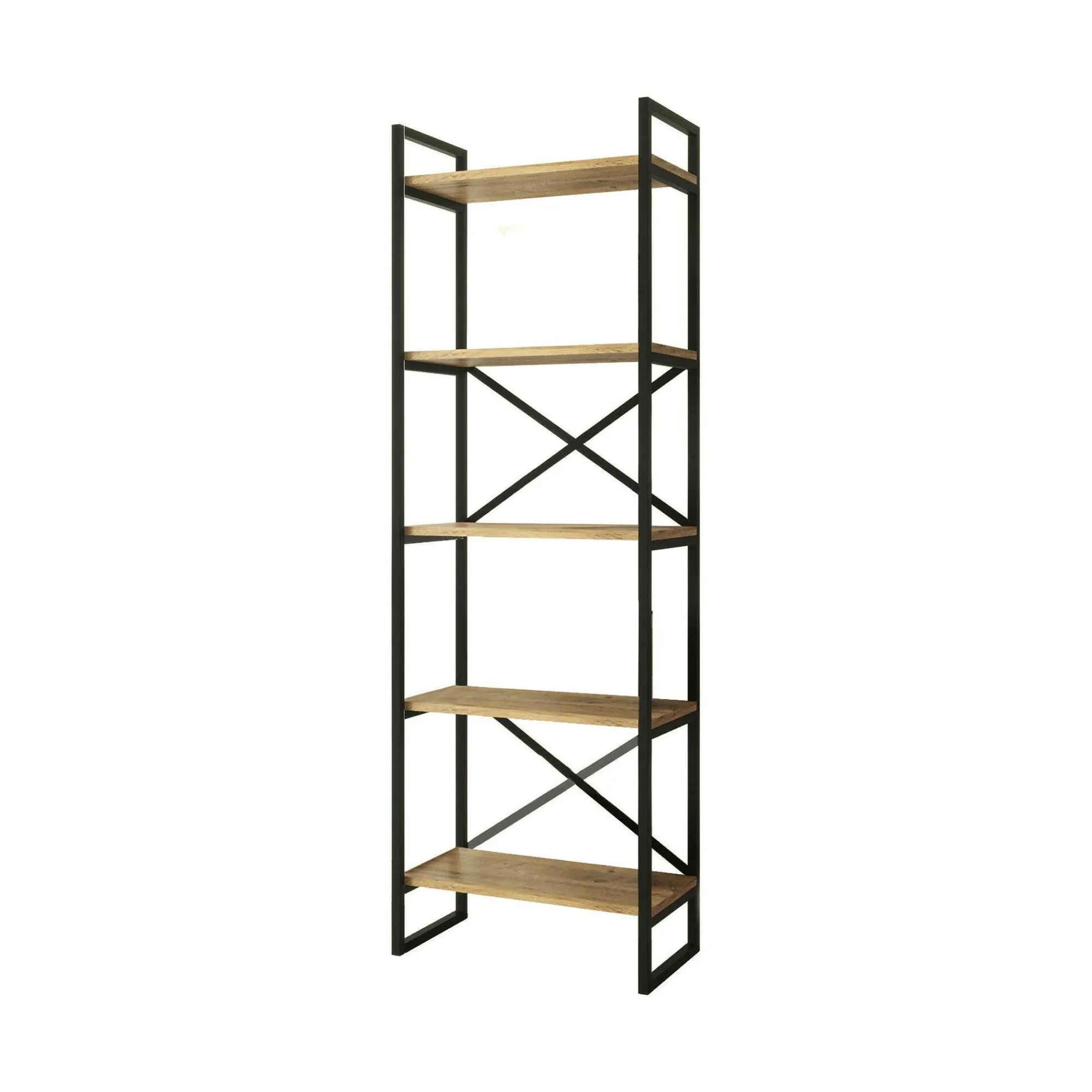 Libreria Arbus, 58x30h175 cm, Quercia e Nero<Dmora Best