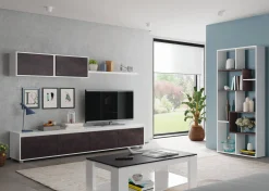 Libreria Arconnor, 80x25h180 cm, Bianco e Ossido<Dmora Flash Sale