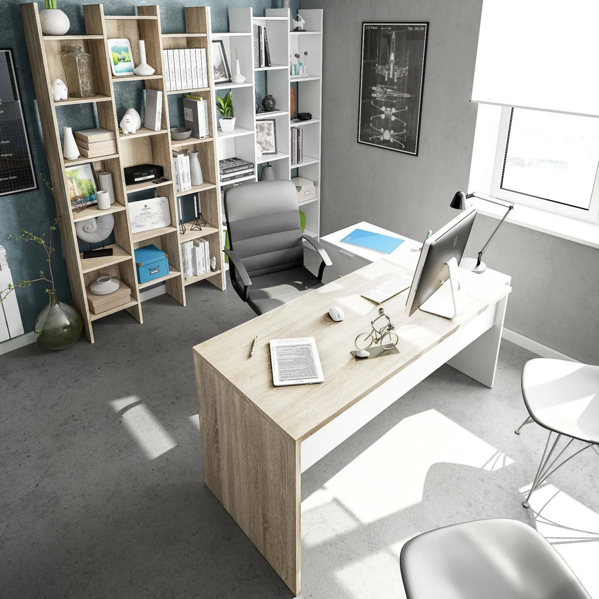 Libreria Areca, 96x29h192 cm,<Dmora Cheap