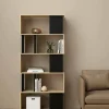 Libreria Arg, 80x29 h175 cm, Quercia e Nero<Dmora Cheap