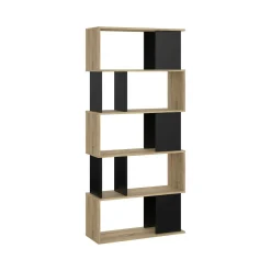 Libreria Arg, 80x29 h175 cm, Quercia e Nero<Dmora Cheap