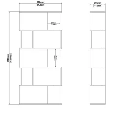 Libreria Arg, 80x29 h175 cm, Quercia e Nero<Dmora Cheap