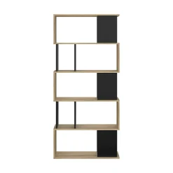 Libreria Arg, 80x29 h175 cm, Quercia e Nero<Dmora Cheap