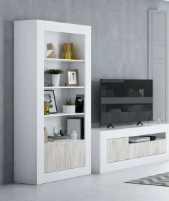 Libreria Arinius, 94x35h181 cm, Bianco<Dmora Best