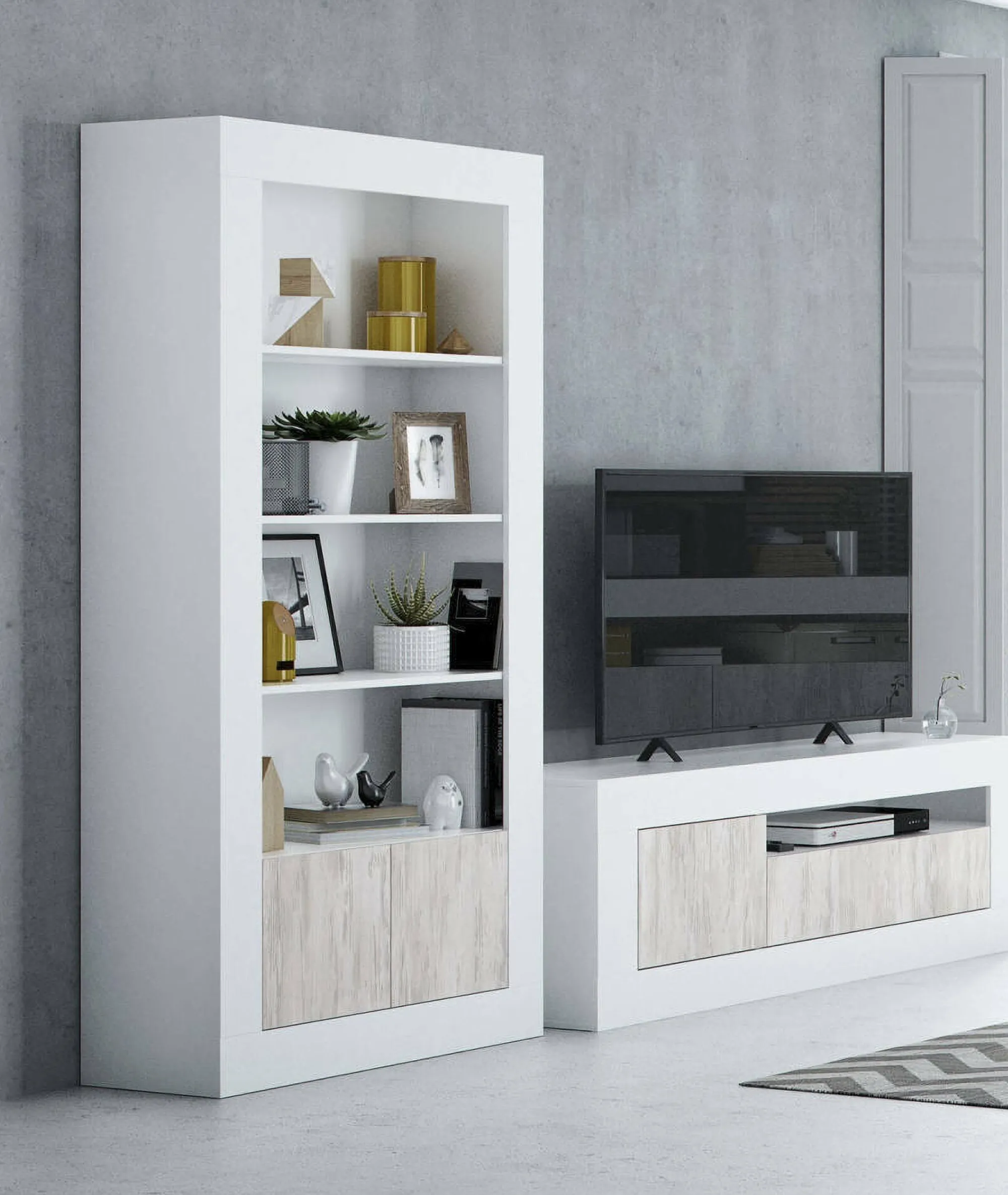 Libreria Arinius, 94x35h181 cm, Bianco<Dmora Best