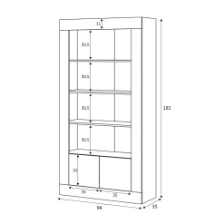 Libreria Arinius, 94x35h181 cm, Bianco<Dmora Best