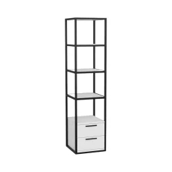 Libreria Arsim, 39x39h169 cm, Bianco e Nero<Dmora Best Sale