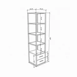 Libreria Arsim, 39x39h169 cm, Bianco e Rovere<Dmora Best