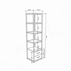 Libreria Arsim, 39x39h169 cm, Oro e Quercia<Dmora Cheap