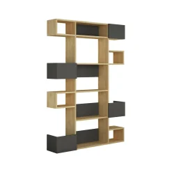 Libreria Artich, 120x20h171 cm, Quercia e Antracite<Dmora Cheap