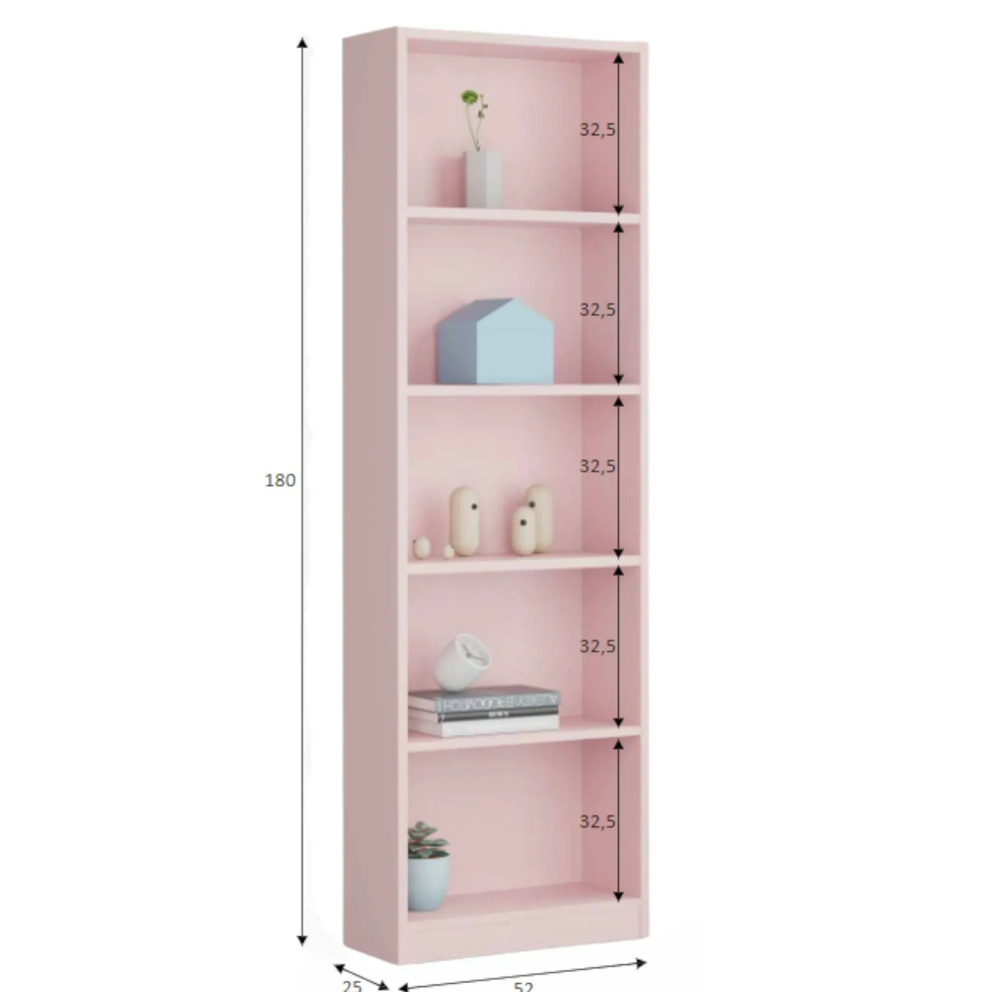 Libreria Artico, 52x25h180 cm,<Dmora Clearance