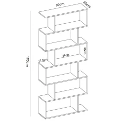 Libreria As, 80x25h190 cm,<Dmora Cheap