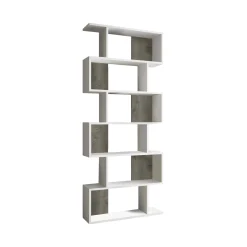 Libreria Ataman, 80x25h192 cm, Bianco e Rovere<Dmora Store