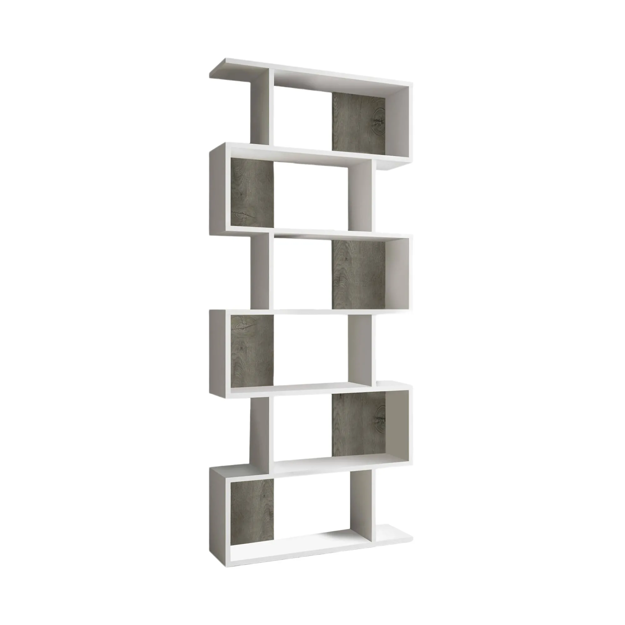 Libreria Ataman, 80x25h192 cm, Bianco e Rovere<Dmora Store
