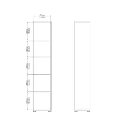 Libreria Baaz, 34x41 h205 cm, Rovere e Grigio<Dmora Shop