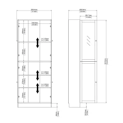 Libreria Bagaladi, 79x28 h203 cm,<Dmora Best