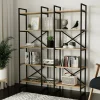 Libreria Berna, 144x30h175 cm, Quercia e Nero<Dmora Cheap