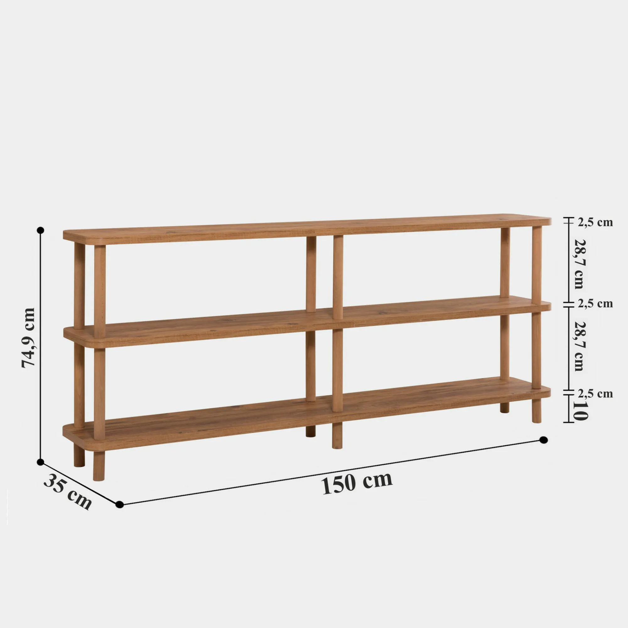 Libreria Bona, 150x35 h75 cm,<Dmora New