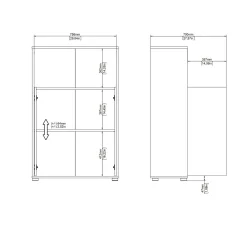 Libreria Canossa, 34x80 h124 cm, Rovere e Grigio<Dmora Online