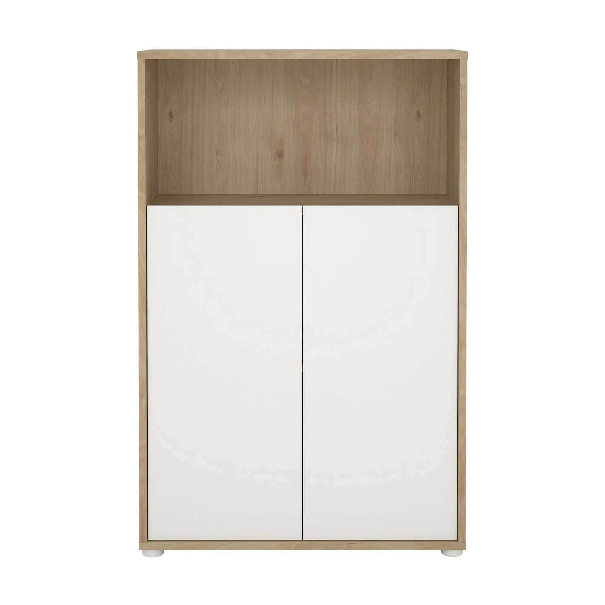Libreria Canossa, 34x80 h124 cm, Rovere e Bianco<Dmora Discount
