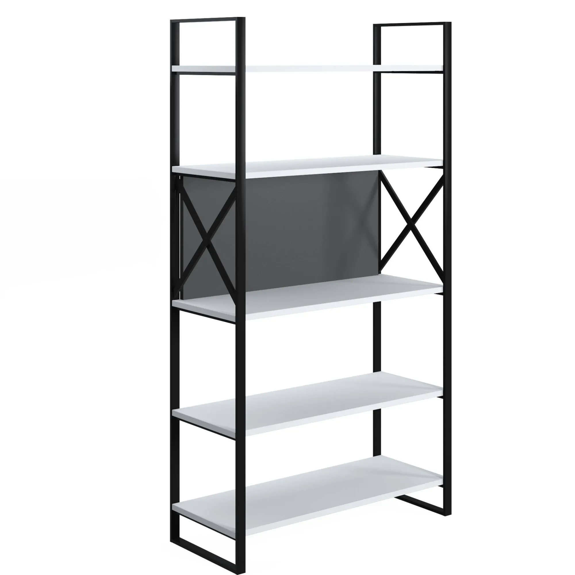 Libreria con cinque ripiani sviluppata in altezza, cm 86 x 35 x 160, colore e antracite<Dmora Best