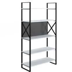 Libreria con cinque ripiani sviluppata in altezza, cm 86 x 35 x 160, colore e antracite<Dmora Discount