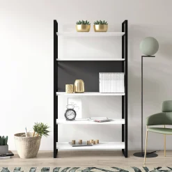 Libreria con cinque ripiani sviluppata in altezza, cm 86 x 35 x 160, colore e antracite<Dmora Discount
