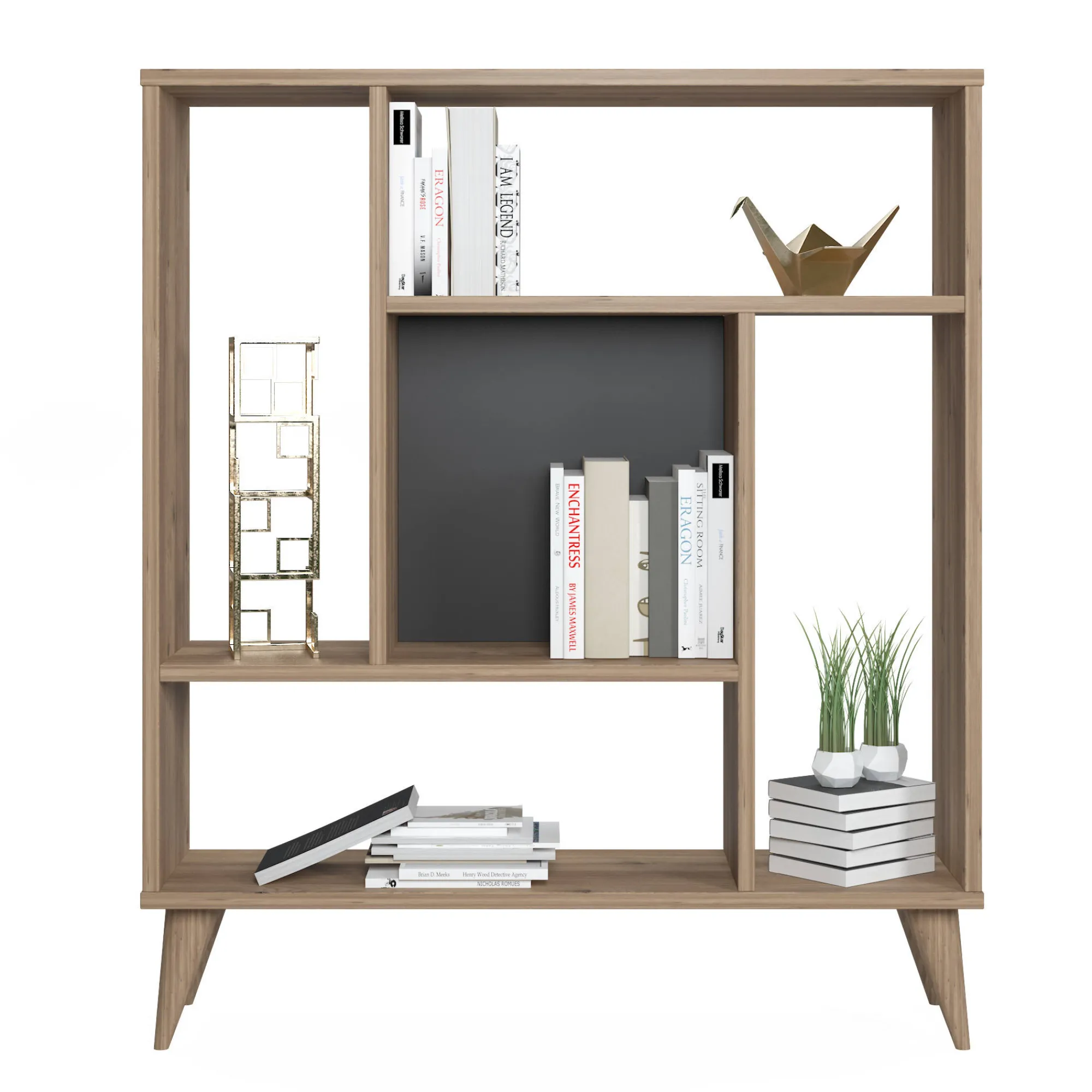 Libreria con cinque scomparti, cm 90 x 25 x 105, colore<Dmora Fashion