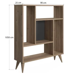 Libreria con cinque scomparti, cm 90 x 25 x 105, colore<Dmora Fashion