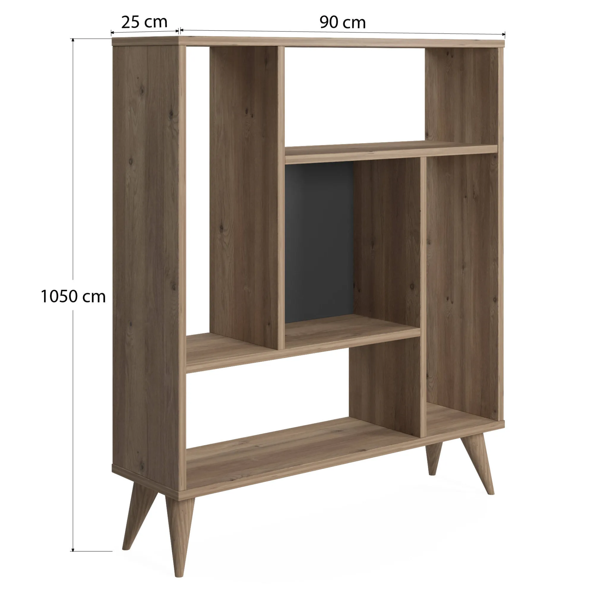 Libreria con cinque scomparti, cm 90 x 25 x 105, colore<Dmora Fashion