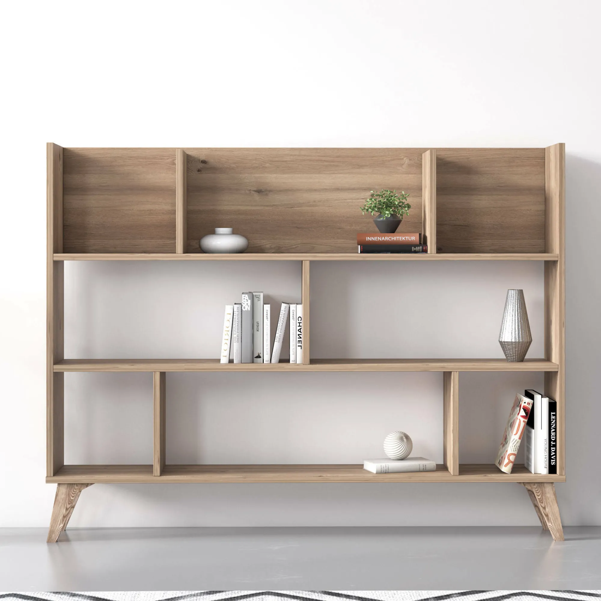Libreria con otto vani aperti, cm 139,60 x 25 x 106, colore<Dmora Store