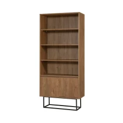 Libreria Dbozhana, 80x36h182 cm, Noce e Nero<Dmora Fashion